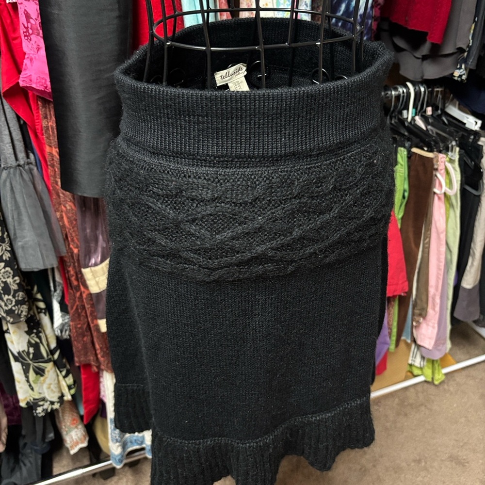 Black Knit Skirt Telluride clothing vintage worn 1 x
